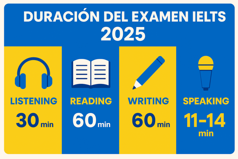 duracion examen ielts