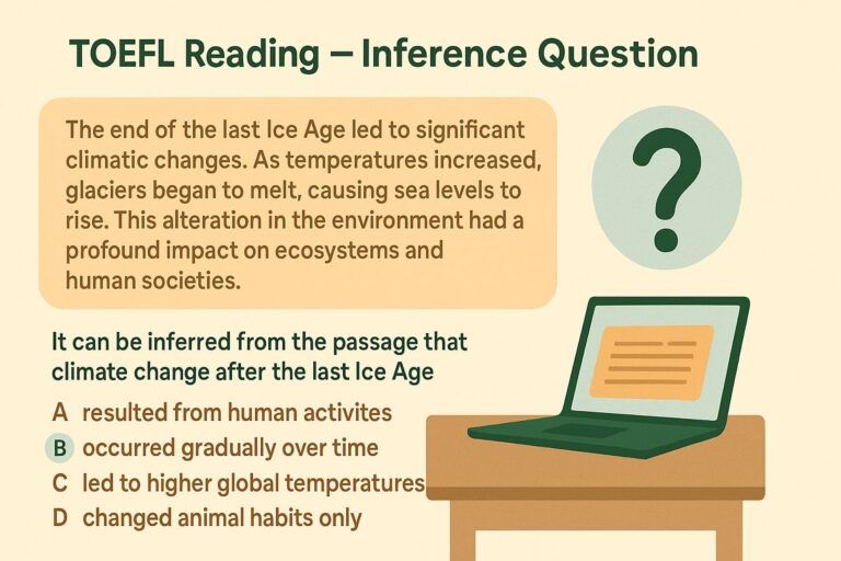 Ejemplo real de pregunta de inferencia en la sección de Reading del TOEFL