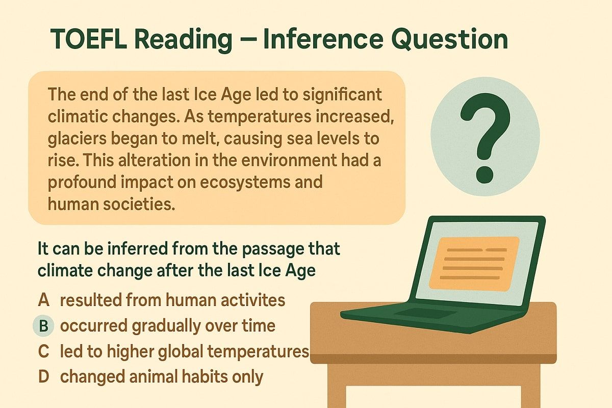 Ejemplo real de pregunta de inferencia en la sección de Reading del TOEFL