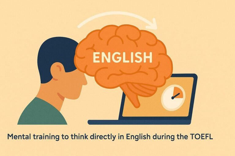 Entrenamiento mental para pensar directamente en inglés durante el TOEFL