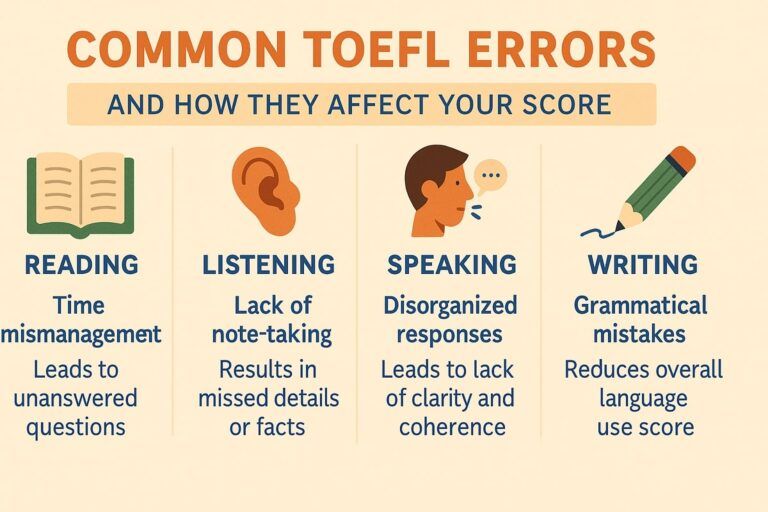 Errores más comunes en TOEFL y cómo afectan tu puntuación