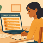 Estudiante siguiendo un plan de estudio paso a paso para preparar el TOEFL desde cero