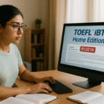 Estudiante realizando el TOEFL iBT Home Edition desde casa en Latinoamérica