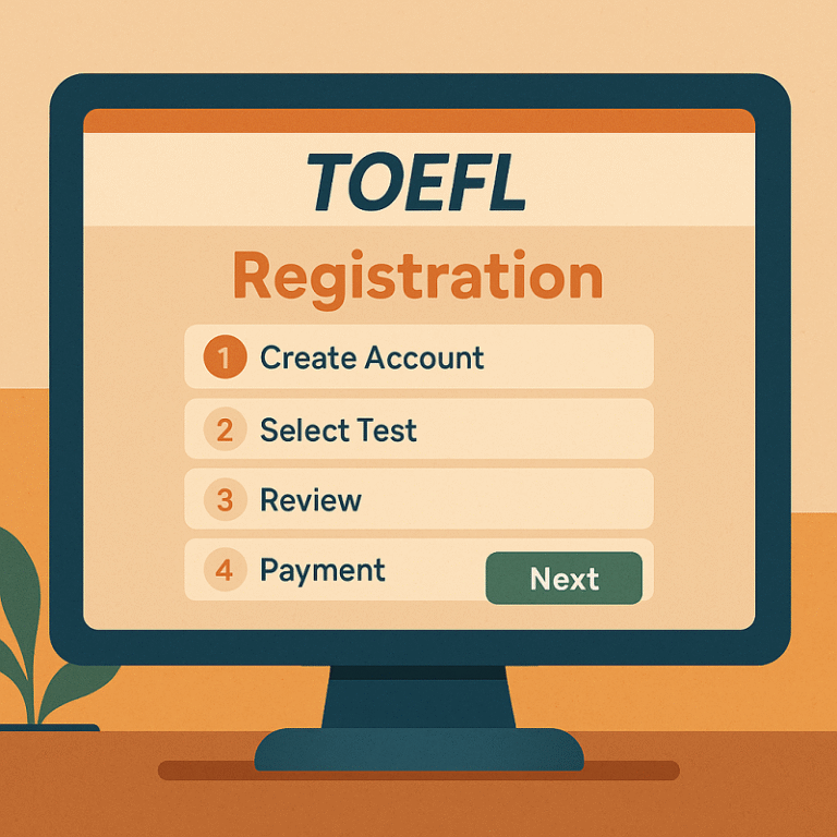 Proceso de registro en línea para el examen TOEFL paso a paso